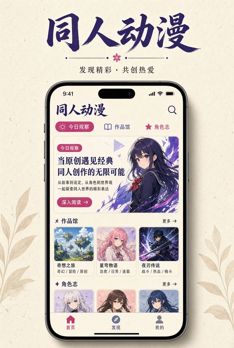 同人动漫移动端作品阅读介绍图